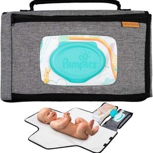 Portable Diaper Changing Pad with Wipes Dispenser Pocket
